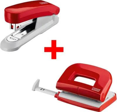 Produktbild von novus Locher und Heftgeräte Set E210/E15 rot