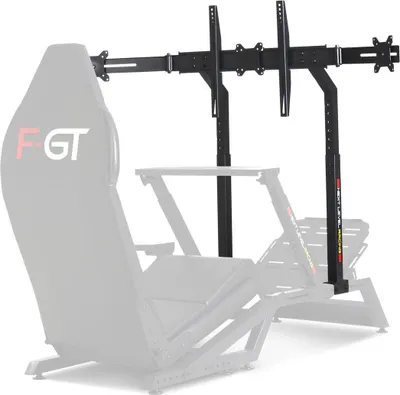 Produktbild von Next Level Racing Simulationscockpit-Montage für Monitor - Mattschwarz - Höhenverstellbar - 3 Unterstützte(r) Display(s)Bildschirmgröße: 68,6 cm bis 165,1 cm (65 Zoll) - max. 180 kg Traglast - 75 x 75, 100 x 100, 200 x 100, 200 x 200, 400 x 200, 400 x 400 - VESA-Wandhalterungsnorm
