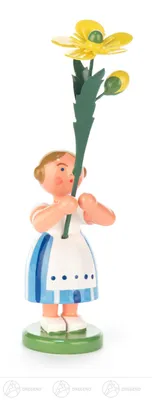 Produktbild von Ostern & Frühjahr Blumenmädchen mit Butterblume  Höhe ca 11 cm NEU