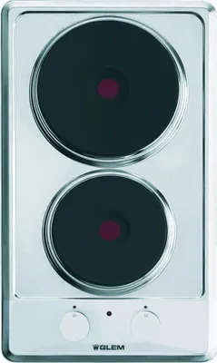 Image de Domino 2 Plaques électriques - 6 Allures - Témoin De Fonctionnement - Cdes Frontales - Inox - Glem