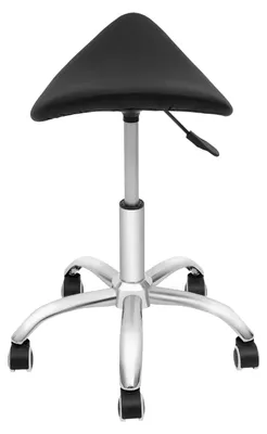 Produktbild von Ergonomischer Sattelhocker mit Rollen - Höhenverstellbarer Rollhocker 47–62 cm - 130 kg Tragkraft - Kunstleder und Schaumstoff - Für Salon Büro Massage Spa - Schwarz
