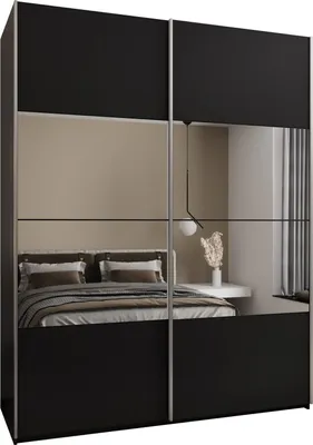 Produktbild von MEBLE KRYSPOL LUX 4 Schrank - 245,5x190x64cm - Schwarz, Schwarz, Silber