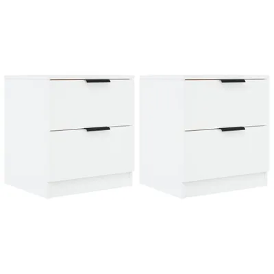 Image de vidaXL Tables de nuit 2 pcs. Blanc Bois composite