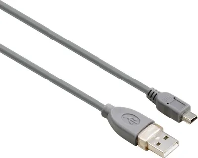 Produktbild von Hama 75039661, 0,25 m, USB A, Mini-USB B, USB 2.0, Männlich/Männlich, Grau