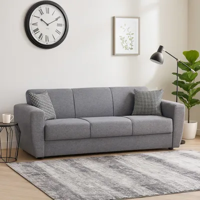 Immagine prodotto di Dmora Divano Letto 3 Posti Nox 80x223 cm Nero, Contenitore Reclinabile