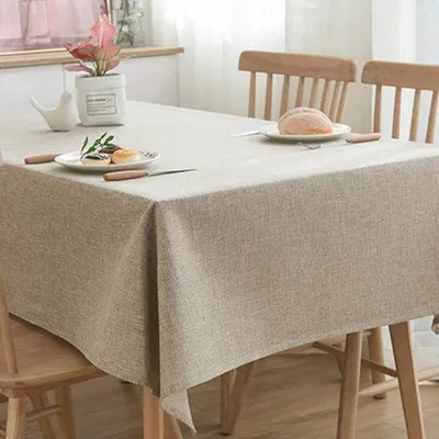 Produktbild von Famanu Tischdecke mit Leinenoptik - Beige, 140 x 180 cm