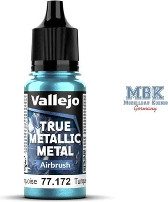 Imagen del producto de Vallejo VA77172, pintura metálica "True Metallic" para aerógrafo, color turquesa "Hydra"