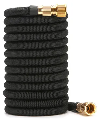 Produktbild von Gartenschlauch - Dehnbarer Wasserschlauch - 10–30 m - Flexibel - Max. 12 bar - Max. 49 °C - Anschlüsse 1,27/1,9 cm - TPE/2500D Polyester/Gummi - Schwarz