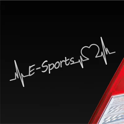 Produktbild von Auto Aufkleber E-Sports Herzschlag Gaming Zocken Playing Sport Liebe 19x5 cm Silber Sticker Heckscheibenaufkleber