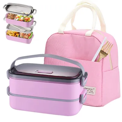 Productafbeelding van Bento Lunchbox Set met Koeltas en Luchtdichte Deksels