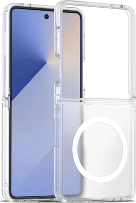 Immagine prodotto di Custodia magnetica per Samsung Galaxy Z Flip 7, compatibile con MagSafe, retro trasparente opaco, resistente agli urti Trasparente