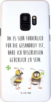 Produktbild von Mr. & Mrs. Panda Samsung Galaxy S9 Handyhülle Hummeln Kleeblatt - Weiß - Geschenk, Lustige Sprüche, Biene, Cover, glücklich Werden, Hülle, Handy Schutzhülle, Deko, Case