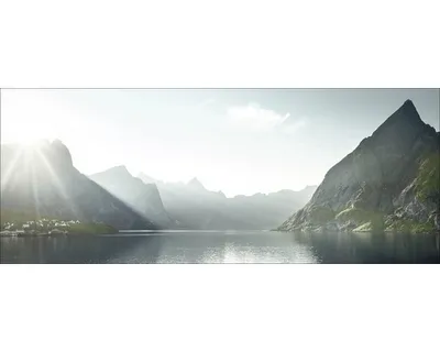 Produktbild von Glasbild Bergsee I GLA2237 125x50 cm