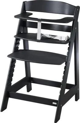 Image de roba Chaise haute d'escalier 'Sit Up Flex', évolutive de la chaise haute pour bébé à la chaise pour adolescent, bois laqué noir