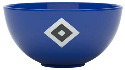 Produktbild von Hamburger SV HSV Müslischale Raute, Offizieller Fanartikel, Blaue Schale mit HSV-Raute-Logo vorne und hinten, 100% Keramik