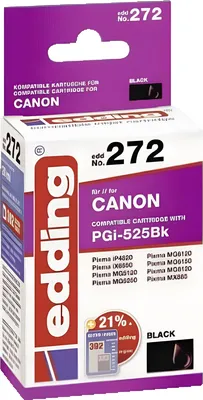 Produktbild von edding Tintenpatrone EDD-272 schwarz Canon PGI-525