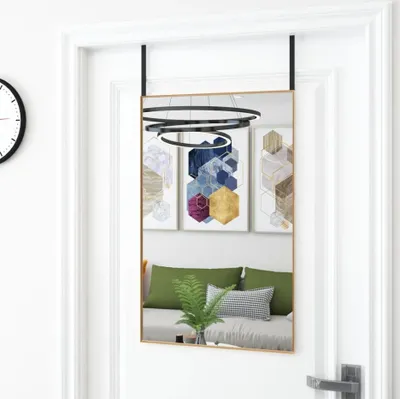 Image de The Living Store Miroir de porte Golden 50x80 cm verre et aluminium