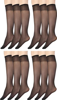 Produktbild von Giulia Kniestruempfe Feinkniestruempfe Socken Marea 40 Den (12er Set) Schwarz