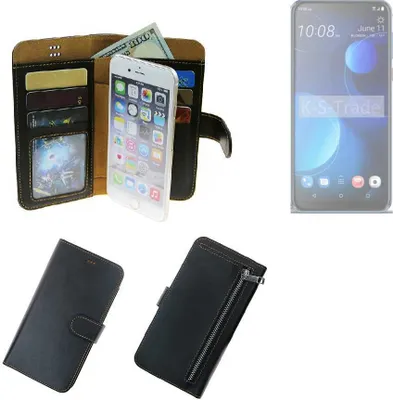 Produktbild von K-S-Trade Schutz Hülle kompatibel mit HTC Desire 19 Plus Klapphülle Case Phone cover Slim Handytasche Handy Hülle schwarz aus Kunstleder (1 Stk)