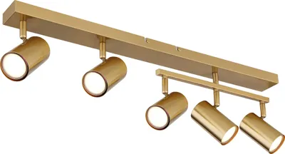 Produktbild von Globo Lighting Strahler Metall goldfarben gebürstet, Metall goldfarben gebürstet, Dreh-/Schwenkbar, LxBxH: 700x350x170mm, exkl. 5x GU10 35W 230V