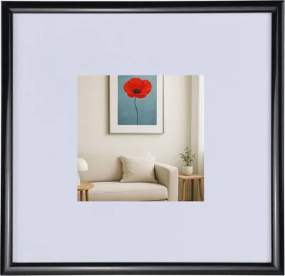 Produktbild von New Lifestyle Kunststoff Bilderrahmen mit Passepartout & Klarglas Collage Wanddeko Poster - Farbe: Schwarz | Format: 20x20