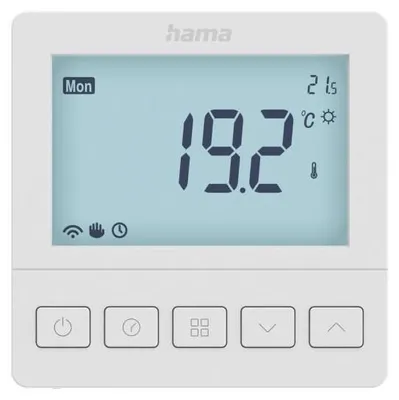 Obrázok produktu pre Hama 00176629, Digitálny termostat, Room, Biela, 5 - 35 °C, °C, LCD