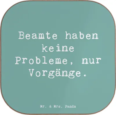 Produktbild von Mr. & Mrs. Panda Untersetzer für Gläser Spruch Beamter ohne Probleme - Meeresbrise - Geschenk, Berufsprodukte, Coaster, gläseruntersetzer, Glas, Tischuntersetzer, Berufe