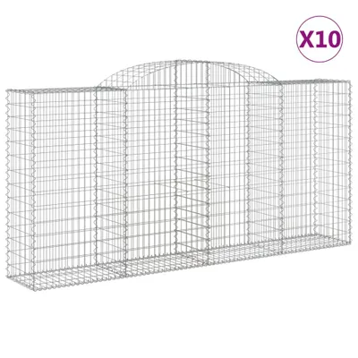Produktbild von Gabionen mit Hochbogen 10 Stk 300x50x140/160cm Verzinktes Eisen