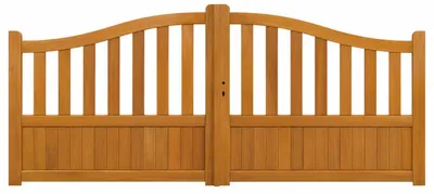 Image de Portail En Bois Ajouree L3,50m x H1,10/1,30 (sans quincaillerie) Saphir