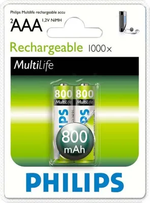 Immagine prodotto di Philips LR03 AAA 800 mAh Batteria ricaricabile Confezione da 2 (HR03)