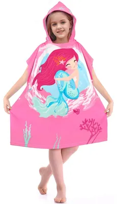 Immagine prodotto di Poncho da bagno con cappuccio, in microfibra, per bambine