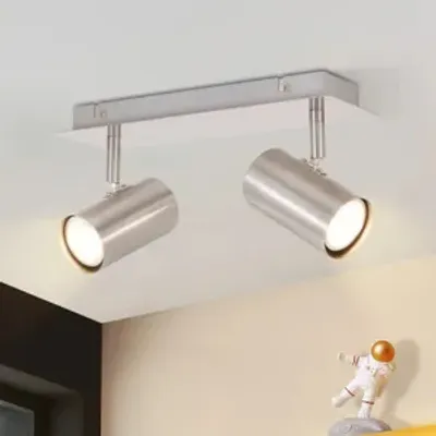 Obrázek produktu pro ZMH LED stropní světlo 3 plameny stropní reflektor GU10 stropní svítidlo předsíň 330° otočné moderní stropní reflektor nikl interiér pro ložnici obývací pokoj kuchyň předsíň