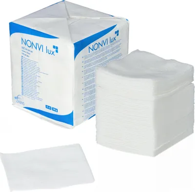 Obrázok produktu pre Kompres z netkanej textílie, nesterilný 10 cm x 10 cm (100 ks) NONVI lux