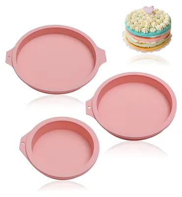 Obrázok produktu pre Omgoods – Sada 3 silikónových foriem na pečenie – okrúhle, priemer 10 cm, 15 cm, 20 cm
