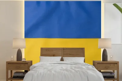 Produktbild von MuchoWow® Fototapete für Wohnzimmer oder Schlafzimmer Wandtapete Vinyl Motivtapete Nahaufnahme der Flagge der Ukraine - 240x240 cm - Schlafzimmer-Tapete