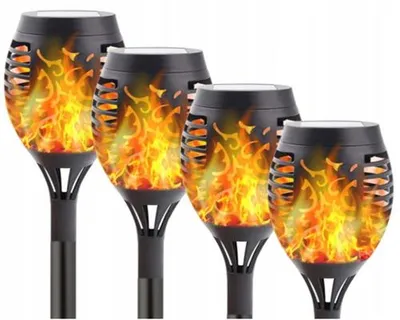 Produktbild von Solar Fackel 4er Set LED Solarleuchte Garten Beleuchtung Licht Lampe Flamme KY13