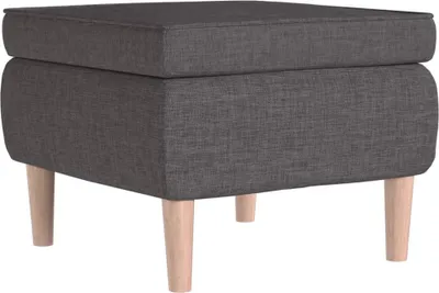 Produktbild von vidaXL Hocker mit Holzbeinen Dunkelgrau Stoff