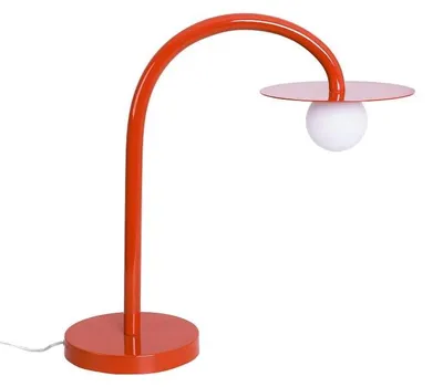 Immagine prodotto di Lampada da tavolo a LED con paralume rotondo ENIGMA, rosso e bianco, 2 W, luce calda, 176 lm, metallo, dimensioni: 45x39x20 cm, IP20, Maxlight