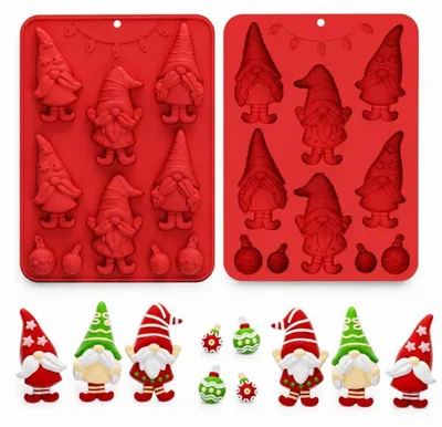 Image de Moules en silicone pour chocolat, décorations de Noël en forme de lutin, 1 pièce, 22,5 cm