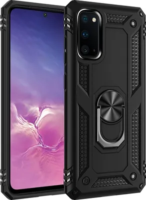 Produktbild von Mobigear Armor Ring  Samsung Galaxy S20 Hülle Hardcase Backcover Stoßfest mit Ringhalter - Schwarz