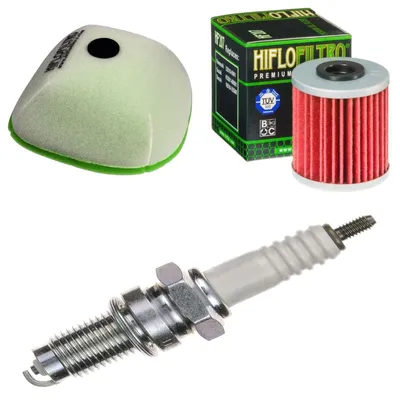 Obrázok produktu pre Servisná sada pre Kawasaki KX 450 F 2019–2020: vzduchový filter, olejový filter, zapaľovacia sviečka od pamoto – nová