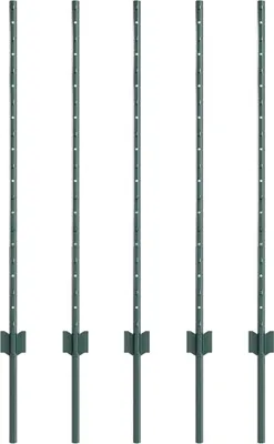 Zdjęcie produktu dla vidaXL Słupek ogrodzeniowy 5 szt. zielony 140 cm stalowy