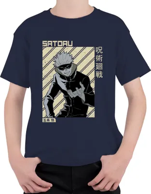 Obrázek produktu pro Satoru Gojo Jujutsu Kaisen Anime Aesthetics Fan Gift Manga Uni dětské tričko, námořnická modrá, 128 cm