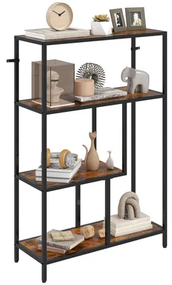 Immagine prodotto di Libreria a 4 Ripiani in Stile Industriale 77x30x116 cm in Legno e Metallo Marrone Rustico