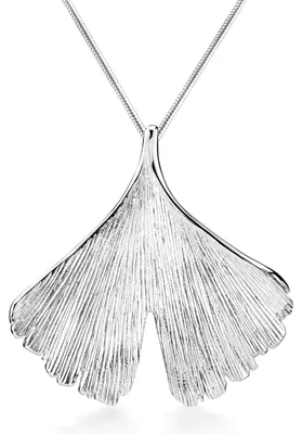 Produktbild von MATERIA Ginkgo Blatt Anhänger Silber 925rhodiniert - Damen Schmuck Ginkgoblatt wahlweise mit Kette KA-277-Silber