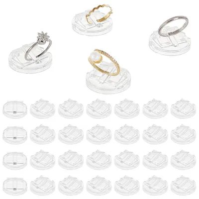 Productafbeelding van TRANKIELO® - 30 stuks transparante ringdisplayhouders - sieradenopbergorganisatoren voor trouwringen en meer