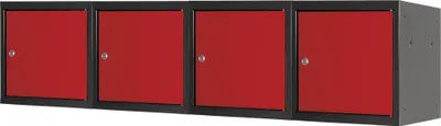 Produktbild von Mega Deal | 4x Schließfachwürfel Blocky mit Zylinderschloss + 2 Schlüssel | HxBxT 40x40x40cm | Anthrazit/Verkehrsrot