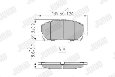 Produktbild von JURID Bremsbeläge Satz Vorne für LEXUS RX (MCU15) 572636J