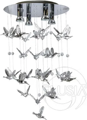 Produktbild von Leuchte Vögel dimmbar Chrom mit Ø 40 cm Durchmesser und 70 cm Höhe, GU10 Fassung