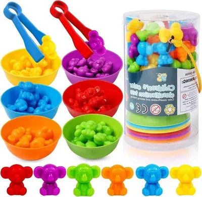 Zdjęcie produktu dla Kinder Mathematik Spiel - Sortier Spielzeug - Frühe Mathematik - Feine Motorik - 48 Stücke - Vielfarbig